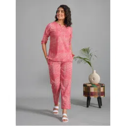 SAY Women Pink Printed Night Suit (Set of 2)-image-79
