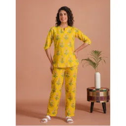 SAY Women Yellow Printed Night Suit (Set of 2)-picture-28
