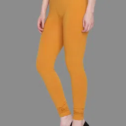 SPIFFY Mustard Yellow Churidar Leggings image 3