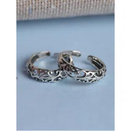 CLARA 925 Silver Size Adjustable Intricate Toe Rings Pair Gift For Women And Girls-picture-19