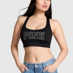 victoria's secret intimates Victoria's Secret Pink Relay Racerback Sports Bra Black image 1