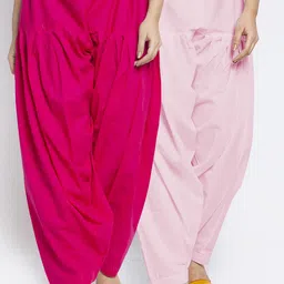Jinfo Women Pack Of 2 Pink & Light Pink Solid Pure Cotton Loose Fit Salwar-picture-35