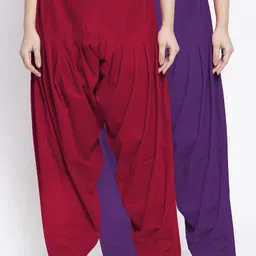 Jinfo Women Pack Of 2 Solid Loose Fit Pure Cotton Salwars-picture-13