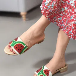 Carlton London Women Colourblocked Open Toe Block Heel Sandals image 1