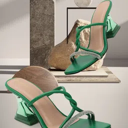 madam glorious Embellished Block Heels image 1