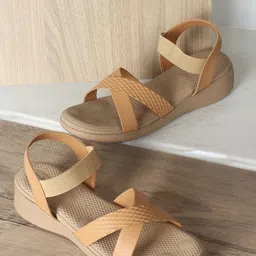 DressBerry Beige Textured Comfort Heels-picture-11