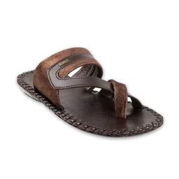 Mochi Men Brown Leather Comfort Sandals-picture-24