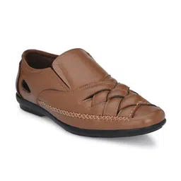 Delize Men Tan Leather Fisherman Sandals-picture-23