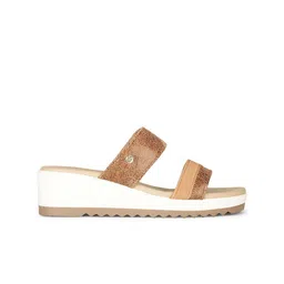 Hush Puppies Textured Open Toe Leather Wedges image 4