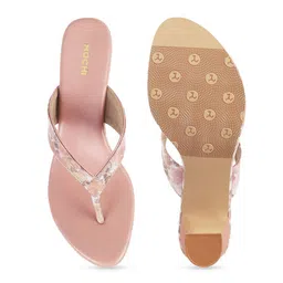 Mochi Pink Embellished Block Sandals image 4