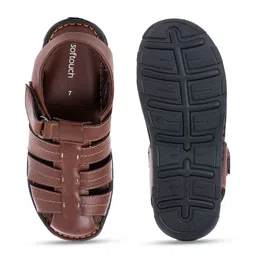 Khadims Men Brown & Black Fisherman Sandals image 3