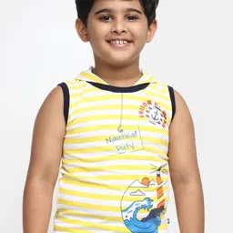 V-Mart Boys Striped Hooded Sleeveless Cotton Tshirt-picture-24