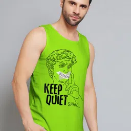 Juxar Keep Quite Shhh Printed Cotton Gym Vest JXR-108SAN-GN-XS-picture-39