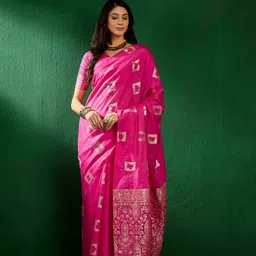 Sangria Ethnic Motifs Woven Design Sequined Banarasi Sarees image 2