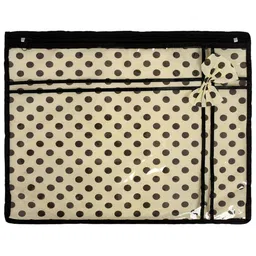 Kuber Industries Cream Coloured & Black 6 Pieces Printed Saree Organisers image 2