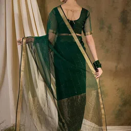 DIVASTRI Woven Design Zari Organza Designer Kanjeevaram Saree image 3