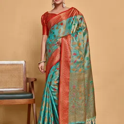 MIMOSA Woven Design Zari Art Silk Banarasi Saree-picture-11