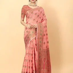 KALINI Floral Zari Banarasi Saree image 1