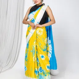 JAIPURI BLOCK PRINT Tie and Dye Pure Cotton Bandhani Saree-picture-15