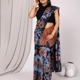 JAIPURI BLOCK PRINT Tie and Dye Pure Cotton Bandhani Saree-picture-35