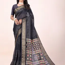 Sanwariya Silk Ethnic Motifs Printed Zari Chanderi Saree-picture-13