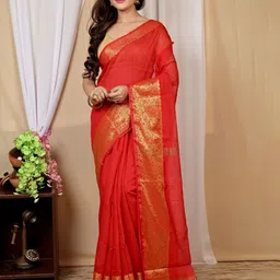DipDiya Woven Design Pure Cotton Handloom Taant Saree-picture-10