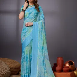 Mitera Floral Printed Pure Georgette Saree-image-28