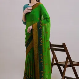 KALINI Geometric Printed Brasso Saree-image-9