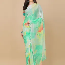 ROOP SUNDARI SAREES Abstract Printed Embellished Border Pure Chiffon Saree-picture-14