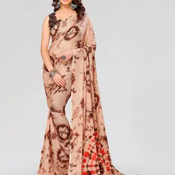 KALINI Tie And Dye Poly Georgette Saree-image-82