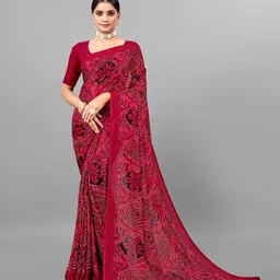 KANOODA Floral Printed Georgette Saree-picture-17