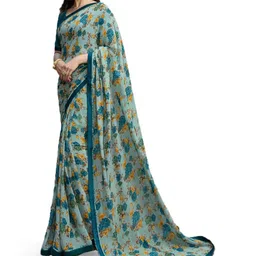 ROOP SUNDARI SAREES Floral Printed Pure Georgette Saree-image-71