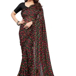 ROOP SUNDARI SAREES Floral Printed Pure Georgette Saree-image-58