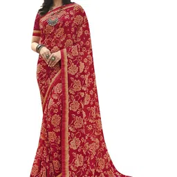ROOP SUNDARI SAREES Floral Printed Pure Georgette Saree-image-54