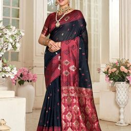 anouk rustic Anouk Ethnic Motifs Woven Design Zari Detail Saree-picture-8