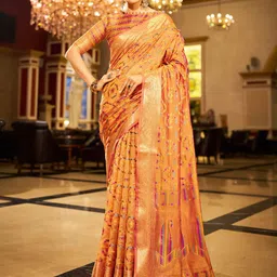 KALINI Woven Design Zari Organza Saree-picture-23