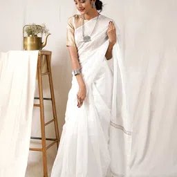 TEEJH Off Sequenced Embellished Silk Cotton Saree-picture-17