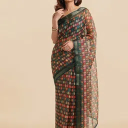 MIRCHI FASHION Geometric Printed Zari Saree image 1