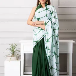 JALTHER Tie and Dye Dyed Pure Cotton Block Print Saree-picture-38