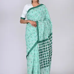 shivanya  handicrafts ShivanyaHandicrafts Checked Pure Cotton Saree-picture-23