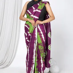 NIKHILAM Tie and Dye Printed Mulmul Cotton Saree-picture-34