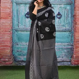 clothonus Geometric Printed Pure Cotton Block Print Saree-picture-10