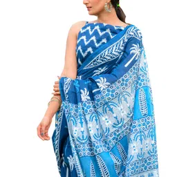 clothonus Floral Printed Pure Cotton Block Print Saree-picture-12