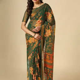 Satrani Floral Printed Brasso Saree-picture-38
