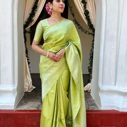 Areca Designer Ethnic Motifs Woven Design Zari Banarasi Saree-picture-13