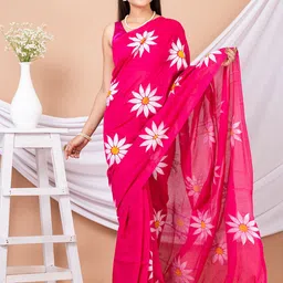 HOUSE OF ARLI Floral Printed Pure Cotton Saree-picture-11