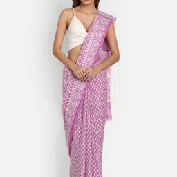 KALINI Ethnic Motifs Printed Pure Cotton Saree-picture-24