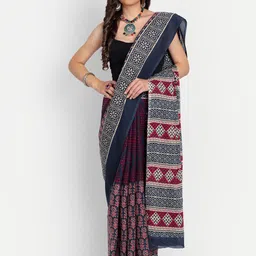 KALINI Ethnic Motifs Printed Pure Cotton Saree-picture-23