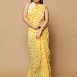 KALINI Ethnic Motifs Printed Pure Cotton Saree-image-99
