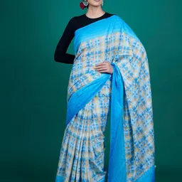BUTA BUTI Checks Printed Pure Cotton Saree-picture-31